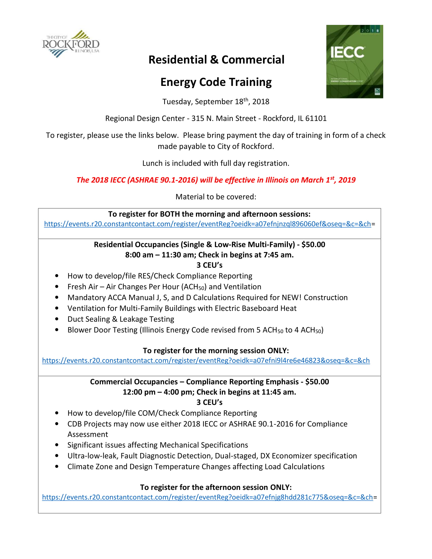 Energy Code Training Events